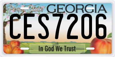 GA license plate CES7206