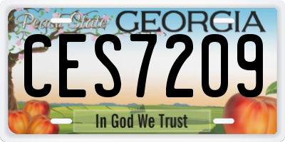 GA license plate CES7209