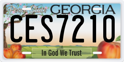 GA license plate CES7210