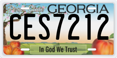 GA license plate CES7212
