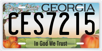 GA license plate CES7215