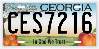 GA license plate CES7216