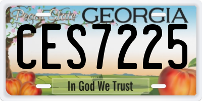 GA license plate CES7225