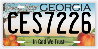 GA license plate CES7226