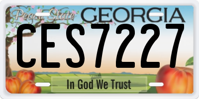 GA license plate CES7227