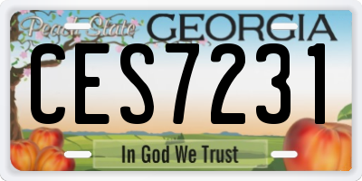 GA license plate CES7231