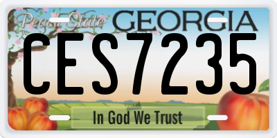 GA license plate CES7235