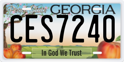 GA license plate CES7240