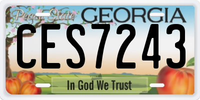 GA license plate CES7243