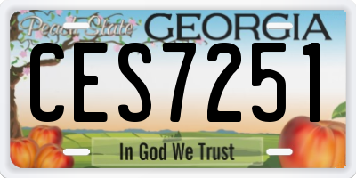 GA license plate CES7251