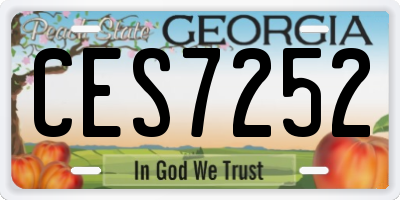 GA license plate CES7252