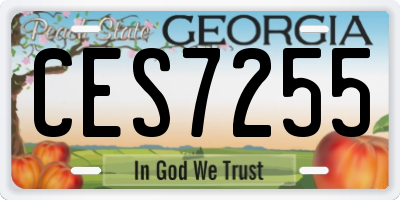 GA license plate CES7255