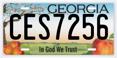 GA license plate CES7256