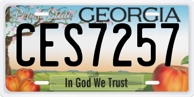 GA license plate CES7257