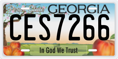 GA license plate CES7266