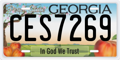 GA license plate CES7269