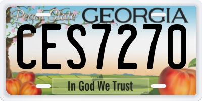 GA license plate CES7270
