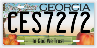 GA license plate CES7272