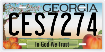 GA license plate CES7274