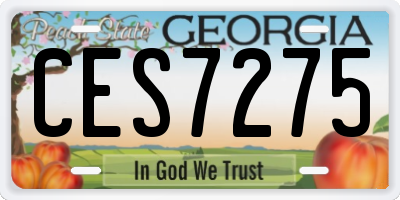 GA license plate CES7275