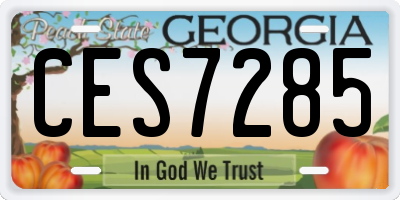 GA license plate CES7285
