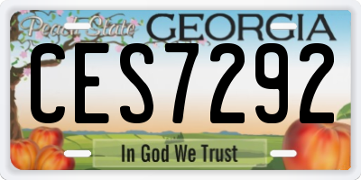 GA license plate CES7292