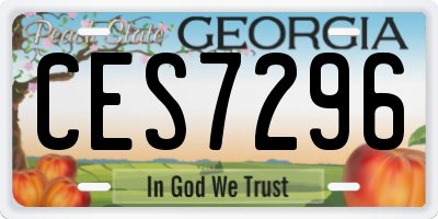 GA license plate CES7296