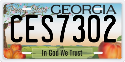 GA license plate CES7302