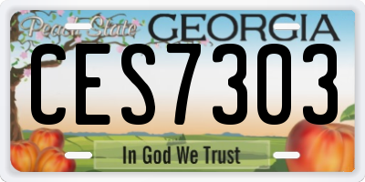 GA license plate CES7303