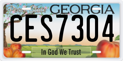 GA license plate CES7304