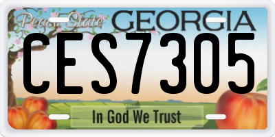GA license plate CES7305