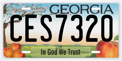 GA license plate CES7320