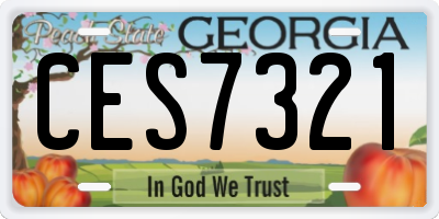 GA license plate CES7321