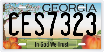 GA license plate CES7323