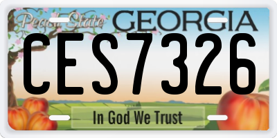 GA license plate CES7326