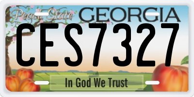 GA license plate CES7327