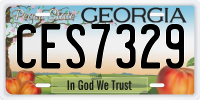 GA license plate CES7329