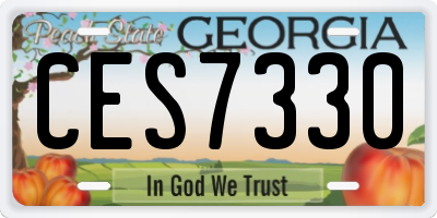 GA license plate CES7330