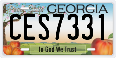 GA license plate CES7331