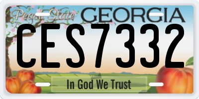 GA license plate CES7332