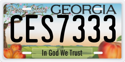 GA license plate CES7333