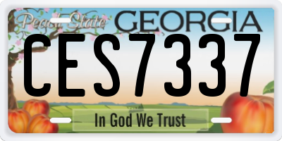GA license plate CES7337