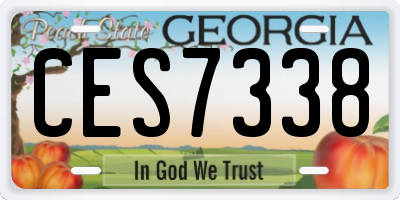 GA license plate CES7338