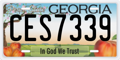 GA license plate CES7339