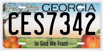 GA license plate CES7342