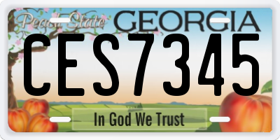 GA license plate CES7345