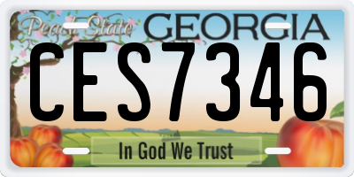 GA license plate CES7346