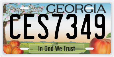 GA license plate CES7349