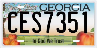 GA license plate CES7351