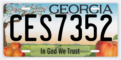 GA license plate CES7352